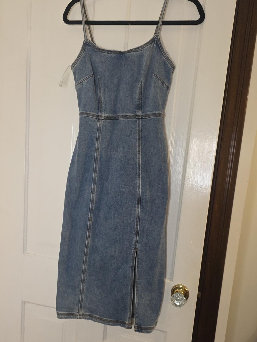 Steve Madden Light Blue Denim Midi Slip Dress